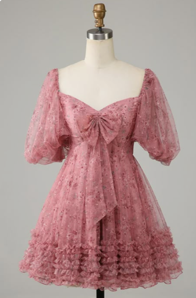 Vestido tul rosa palo